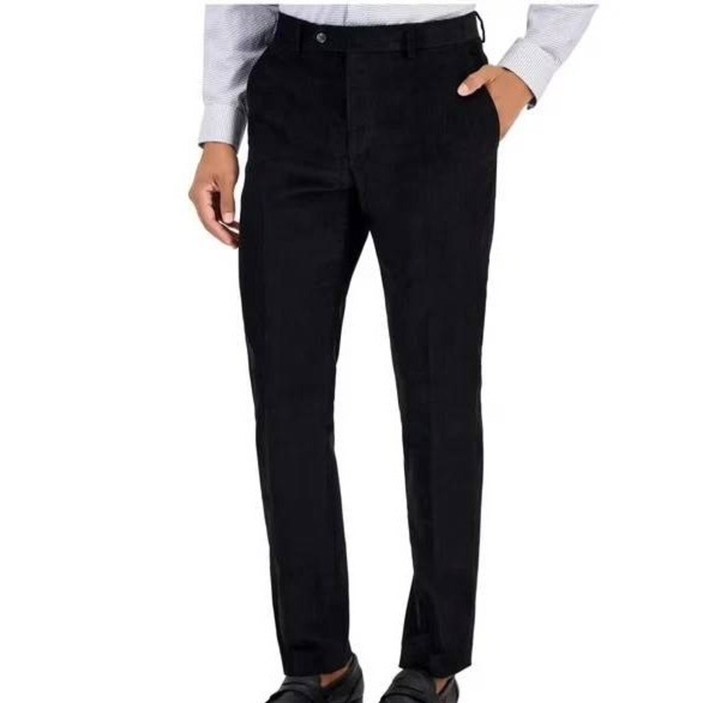 NWT Tommy Hilfiger Corduroy Pants Men's 36x32 Black Cotton Straight Leg